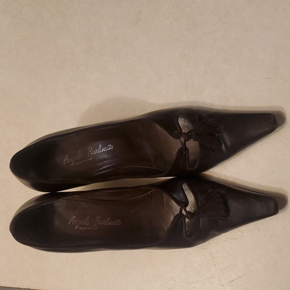 Woman’s VINTAGE HEELS brown Angelo Burlinetto size 40 US size 9.5/10 - Picture 1 of 11